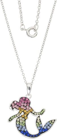 Disney The Little Mermaid, Princess Ariel Silver Plated Crystal Pendant, 18" in Kuwait