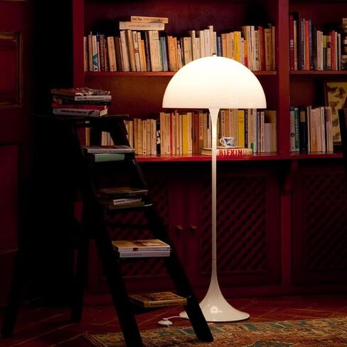 Modern Floor Lamp with Dome Shade, White Metal Base and Shade, Contemporary Living Room Standing Light (Table) in Saudi Arabia