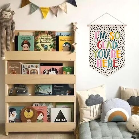Kids Wall Banner Let's Play Wall Hanging Pennant Poster Playroom Wall Decor Educational Flag Colorful Inspirational Canvas Wall Sign Decor Gift for Kids Boys Girls Classroom School Decor in Saudi Arabia