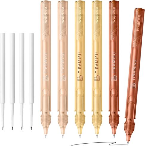 Temiary 6 Pcs Retractable Gel Pens & 4 Pcs Extra Refills, Black Ink 0.5 mm Fine Point, Smooth Writing for Journaling Note Taking, Aesthetic Rolling Ball Pen for Home School Office Supplies (Purple) in Saudi Arabia