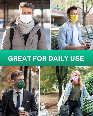 أقنعة وجه مصنوعة في الولايات المتحدة الأمريكية من EG ECOGUARD، يمكن التخلص منها 100 عبوة، 4 طبقات 10 ألوان، قناع وجه ملفوف بشكل فردي، أقنعة ملونة مريحة قابلة للتنفس للبالغين والرجال والنساء in Kuwait