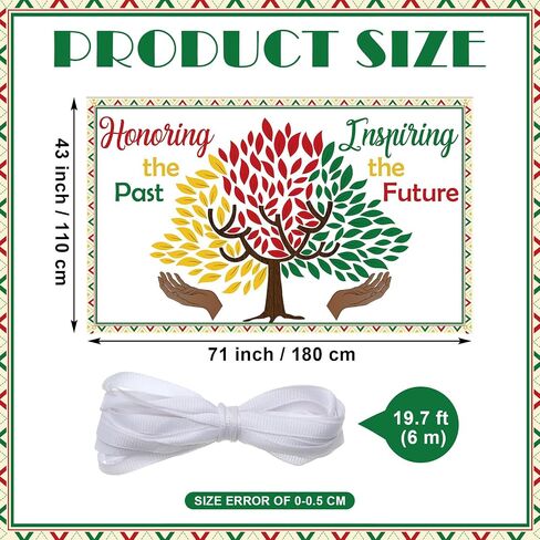 Black History Month Backdrop 71" x 43" Inspiring The Future Honoring The Past Black History Bulletin Board Decorations for Classroom African American Celebration Decoration(Heart Leaves) in Saudi Arabia