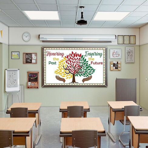 Black History Month Backdrop 71" x 43" Inspiring The Future Honoring The Past Black History Bulletin Board Decorations for Classroom African American Celebration Decoration(Heart Leaves) in Saudi Arabia