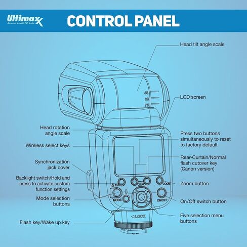 Ultimaxx TTL Flash with LCD Display & Cases for Nikon in Kuwait