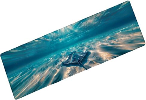 Vintage Marine Blue Crab Extra Large Gaming Mouse Pad, Desk Mat, Non-Slip Rubber Base, MousePads for School, Work, Home Accessories Decor Gifts 31.5" x 11.8" in Saudi Arabia