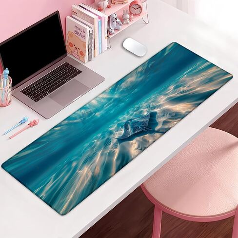 Vintage Marine Blue Crab Extra Large Gaming Mouse Pad, Desk Mat, Non-Slip Rubber Base, MousePads for School, Work, Home Accessories Decor Gifts 31.5" x 11.8" in Saudi Arabia