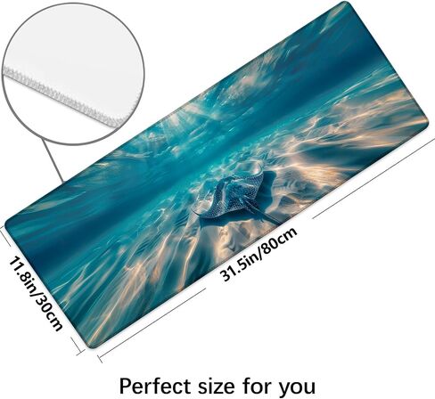 Vintage Marine Blue Crab Extra Large Gaming Mouse Pad, Desk Mat, Non-Slip Rubber Base, MousePads for School, Work, Home Accessories Decor Gifts 31.5" x 11.8" in Saudi Arabia