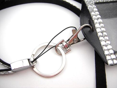 ALL in ONE Rhinestone Lanyard Bling Crystal Necklace + Card Holder for Id/Key/Cell Phone (White) in Saudi Arabia