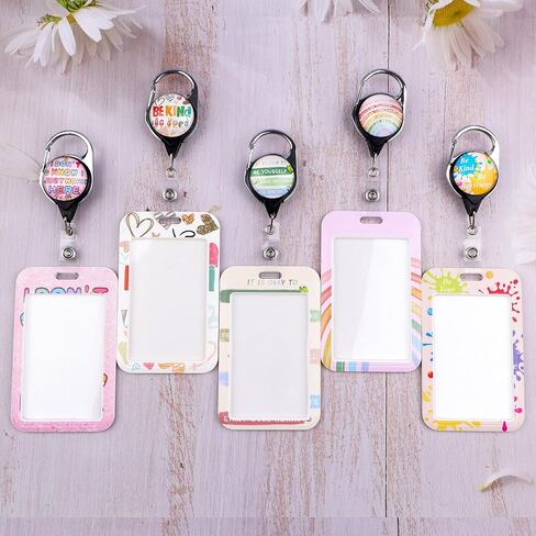 Inspirational Quote Work Retractable Badge Reel Preppy School Butterfly ID Holder Cute Reel Clip & Card Holder for Keys ID Badges for Women Girls Kids Staff Aesthetic Retractable Keychain(It's Ok) in Kuwait