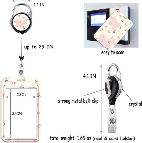 Inspirational Quote Work Retractable Badge Reel Preppy School Butterfly ID Holder Cute Reel Clip & Card Holder for Keys ID Badges for Women Girls Kids Staff Aesthetic Retractable Keychain(It's Ok) in Kuwait
