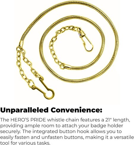 سلسلة بطولة البطل 21 بوصة مع خطاف زر - سلسلة شارة ، الشرطة ، شريف ، حزب الشعب والتشغيل ، إنفاذ القانون ، الأمن in Kuwait