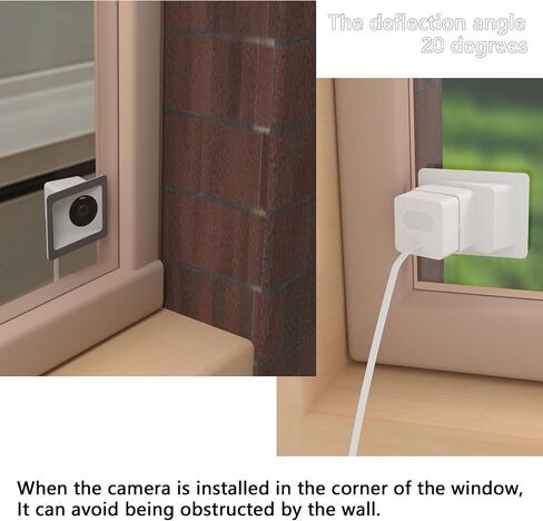 Angled Window Mount for Wyze Cam OG and OG Telephoto (2023 Release), 20 Degrees Tilt Up/Down/Left/Right Through Window Use Cam OG, Looking Front Yard and Driveway (Black/Pack of 2) in Saudi Arabia
