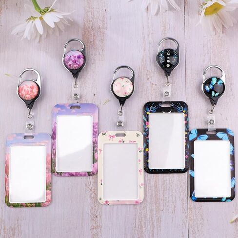 Inspirational Quote Work Retractable Badge Reel Preppy School Butterfly ID Holder Cute Reel Clip & Card Holder for Keys ID Badges for Women Girls Kids Staff Aesthetic Retractable Keychain(It's Ok) in Kuwait