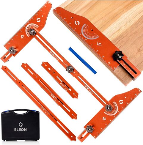Eleon Stair Tread Template Tool - Aluminum Alloy Stair Tread Jig for Accurately Measuring Angle, Length, & Depth, Stair Gauge Measuring Tool, Compatible with Many Types of Layout Projects in Kuwait