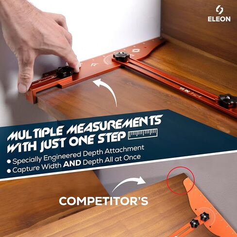 Eleon Stair Tread Template Tool - Aluminum Alloy Stair Tread Jig for Accurately Measuring Angle, Length, & Depth, Stair Gauge Measuring Tool, Compatible with Many Types of Layout Projects in Kuwait