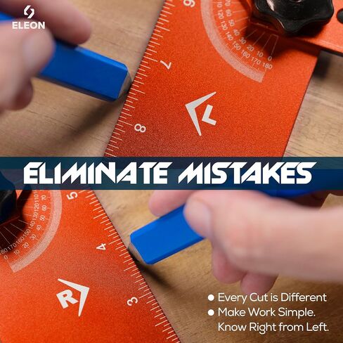 Eleon Stair Tread Template Tool - Aluminum Alloy Stair Tread Jig for Accurately Measuring Angle, Length, & Depth, Stair Gauge Measuring Tool, Compatible with Many Types of Layout Projects in Kuwait
