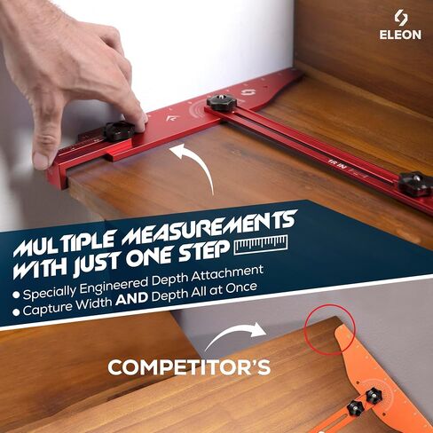 Eleon Stair Tread Template Tool - Aluminum Alloy Stair Tread Jig for Accurately Measuring Angle, Length, & Depth, Stair Gauge Measuring Tool, Compatible with Many Types of Layout Projects in Kuwait