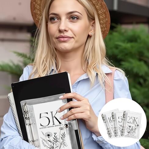 3pcs 12 Month Envelopes Money Saving Challenge Binder, 2.5K/5K/10K Budget Binder with Cash Envelopes for Cash Saving in Saudi Arabia