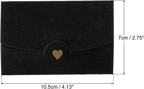 PATIKIL Mini Envelopes, 24 Pack Small Gift Card Holders Retro Gold Heart Business Invitation Envelopes for Wedding Birthday, Black in Kuwait