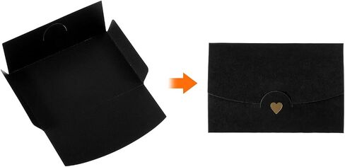 PATIKIL Mini Envelopes, 24 Pack Small Gift Card Holders Retro Gold Heart Business Invitation Envelopes for Wedding Birthday, Black in Kuwait