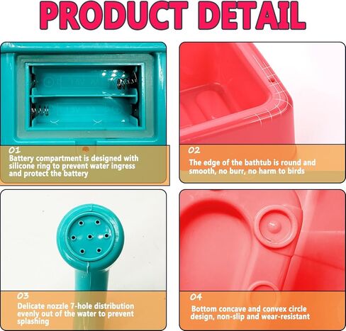 kathson Parrot Bathtub Bird Automatic Bathtub with Faucet Multifunctional Parakeet Shower Box Bird Bathing Tub Pool Toy with Fountain for Small Medium Birds Cockatiel Lovebird Budgie（Sapphire Blue） in Kuwait