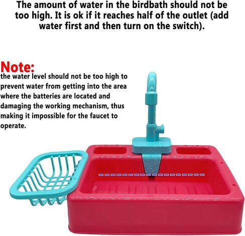 kathson Parrot Bathtub Bird Automatic Bathtub with Faucet Multifunctional Parakeet Shower Box Bird Bathing Tub Pool Toy with Fountain for Small Medium Birds Cockatiel Lovebird Budgie（Sapphire Blue） in Kuwait