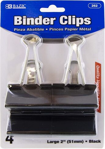 BAZIC Large 2" (51mm) Black Binder Clip (4/Pack) in Saudi Arabia