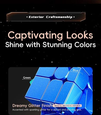 CuberShop Moyu Mirror Cube V2 3x3x3 Speed Cube Blue, 2025 New Funny Variant of 3x3 Speed Cube, Affordable Moyu Puzzle, Irregular Brain Teasing Magic Cube (Bright Standard) in Saudi Arabia