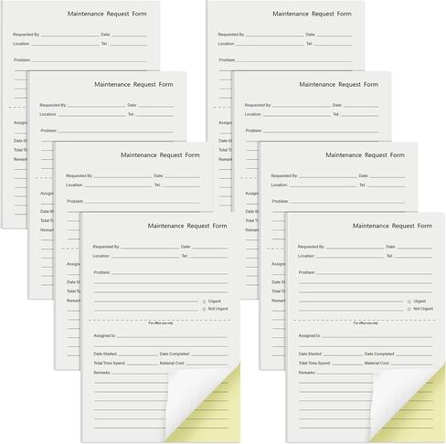 Clabby 200 Sets Maintenance Request Forms 4.7 x 7.1 Inch Maintenance Request Book Slips 2 Part Carbonless Paper Work Order Forms for Office Hospitals Management, 50 Sets Each Pad in Kuwait