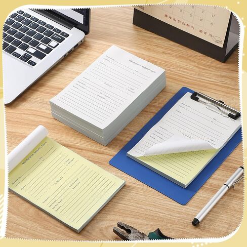 Clabby 200 Sets Maintenance Request Forms 4.7 x 7.1 Inch Maintenance Request Book Slips 2 Part Carbonless Paper Work Order Forms for Office Hospitals Management, 50 Sets Each Pad in Kuwait