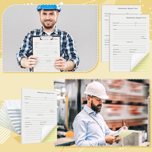 Clabby 200 Sets Maintenance Request Forms 4.7 x 7.1 Inch Maintenance Request Book Slips 2 Part Carbonless Paper Work Order Forms for Office Hospitals Management, 50 Sets Each Pad in Kuwait