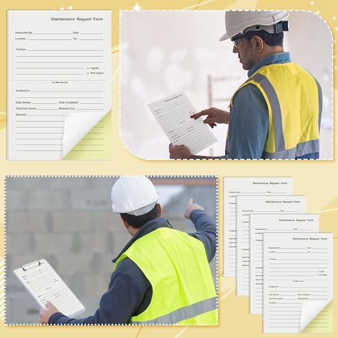 Clabby 200 Sets Maintenance Request Forms 4.7 x 7.1 Inch Maintenance Request Book Slips 2 Part Carbonless Paper Work Order Forms for Office Hospitals Management, 50 Sets Each Pad in Kuwait