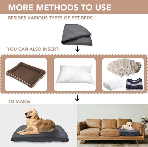 Dog Bed Cover Waterproof Replacement Machine Washable Covers for Dog Bed Heavy Duty Scratch Resistant Mattress Protector Pet Bed 36x27 Inch Cover Only in Kuwait