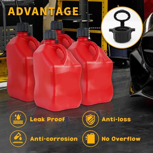 Racing Vent Caps- for 5.5 Gallon VP Jug Can, Black Top Hat- Plastic, 24mm (Pack of 15) in Kuwait