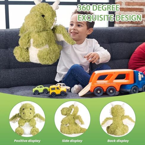 Little Flying Dragon Plush,Cute Dinosaur Stuffed Animals Pillow,Kawaii Fire Dragon Animal Plushies Toy, for Adults and Kids,7.88",Green in Kuwait