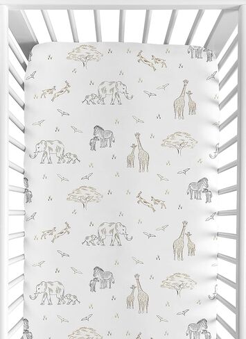 حلوة JoJo تصاميم jungle safari الحيوانات بوي فتاة للجنسين/الجنس ملاءات bassinet bassinet ملاءمة مجموعة الأطفال حديثي الولادة الحضانة البيضاوي مستطيل مرتبة الرموز 2p تان حيوان المغامرة الفيل in Kuwait