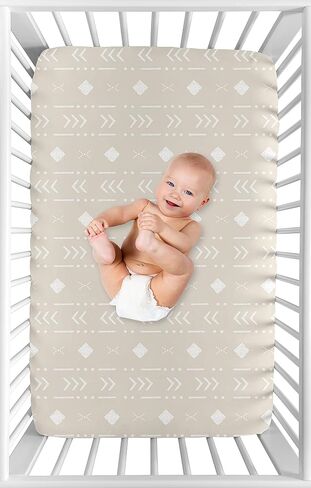 Sweet Jojo Designs Jungle Safari Animals Boy Girl Unisex/Gender Neutral Baby Bassinet Sheets Fitted Sheet Set Infant Newborn Nursery Oval Rectangle Hourglass Mattress 2p Tan Animal Adventure Elephant in Kuwait