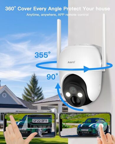 ARENTI 4G LTE Cellular Security Camera No WiFi, Solar Camera Outdoor Wireless for Home Security, 2K Color Night Vision, 360° Live Feed, PIR Motion Sensor, 2 Way Talk (Includes SIM Card) in Saudi Arabia