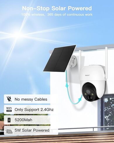ARENTI 4G LTE Cellular Security Camera No WiFi, Solar Camera Outdoor Wireless for Home Security, 2K Color Night Vision, 360° Live Feed, PIR Motion Sensor, 2 Way Talk (Includes SIM Card) in Saudi Arabia