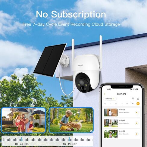 ARENTI 4G LTE Cellular Security Camera No WiFi, Solar Camera Outdoor Wireless for Home Security, 2K Color Night Vision, 360° Live Feed, PIR Motion Sensor, 2 Way Talk (Includes SIM Card) in Saudi Arabia