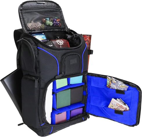 USA Gear MTG Backpack Compatible with Magic the Gathering Deck, Yu-Gi-Oh, MTG Decks & more - TCG Backpack MTG Bag with Shoulder Straps, Customizable Dividers, TCG Playmat Holder, Binder Space (Blue) in Saudi Arabia