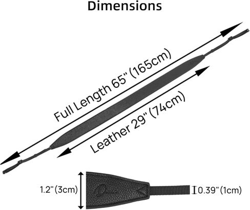 حزام الكاميرا أحزمة كتف الرقبة الجلدية الكلاسيكية للمصورين ، عرض 2.3 بوصة من الجلد مزدوج الطبقة المزدوجة مع ناعم مبطن ل DSLR بني كبير in Kuwait