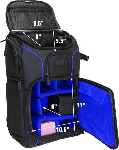 USA Gear MTG Backpack Compatible with Magic the Gathering Deck, Yu-Gi-Oh, MTG Decks & more - TCG Backpack MTG Bag with Shoulder Straps, Customizable Dividers, TCG Playmat Holder, Binder Space (Blue) in Saudi Arabia