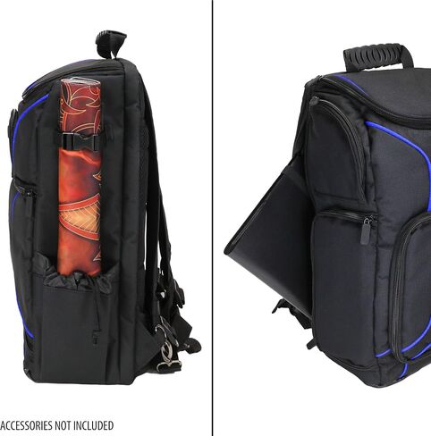 USA Gear MTG Backpack Compatible with Magic the Gathering Deck, Yu-Gi-Oh, MTG Decks & more - TCG Backpack MTG Bag with Shoulder Straps, Customizable Dividers, TCG Playmat Holder, Binder Space (Blue) in Saudi Arabia