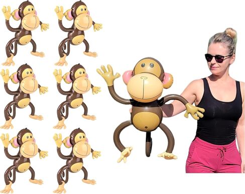 Large Inflatable Monkey (26 Inches) Monkey Inflate Great for Baby Showers, Safari Wild Animal Jungle Themed Birthday Party, Room Decor and More. (Two Monkeys) in Saudi Arabia