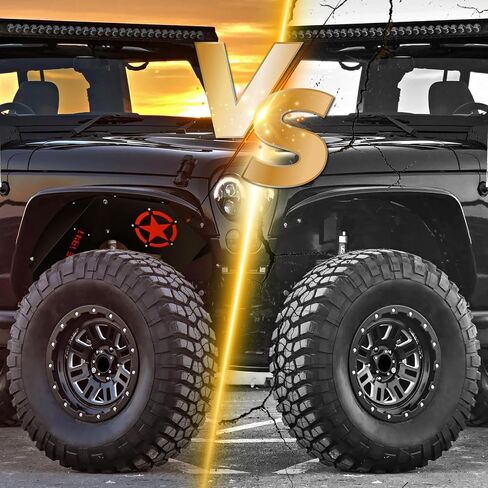 for Wrangler JK Front Inner Fender Liners Compatible with 2007-2018 Jeep Wrangler JK & JKU Unlimited 2/4 Doors, White Star Logo Wheel Well Liners Mud Guards Steel Fender Flares Cover (2 PCS) in Saudi Arabia