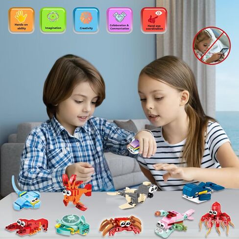Party Favors for Kids Building Set, 24 Pack Animals Building Blocks Toy, Classroom Prizes Goodie Bag Stuffers, Christmas Day Easter Birthday Gift for Boys Girls Ages 6-12+ in Saudi Arabia
