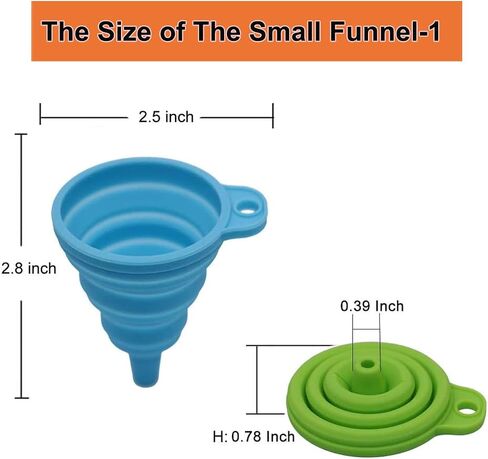 KongNai Kitchen Funnel Set 4 Pack, Small and Large, Kitchen Gadgets Accessories Foldable Silicone Collapsible Funnels for Filling Water Bottle Liquid Transfer Food Grade in Kuwait