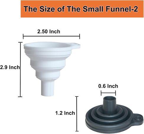 KongNai Kitchen Funnel Set 4 Pack, Small and Large, Kitchen Gadgets Accessories Foldable Silicone Collapsible Funnels for Filling Water Bottle Liquid Transfer Food Grade in Kuwait