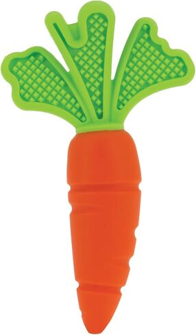 Nuby Silicone Carrot Tube Teether and Realistic Silicone Carrot Teether with Massaging Bristles Combo - Gentle on Gums - 3+ Months in Saudi Arabia